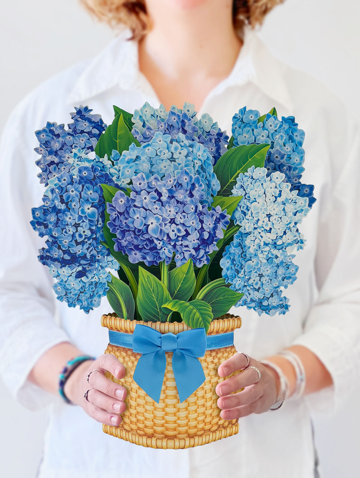 Nantucket Hydrangeas with blue bow