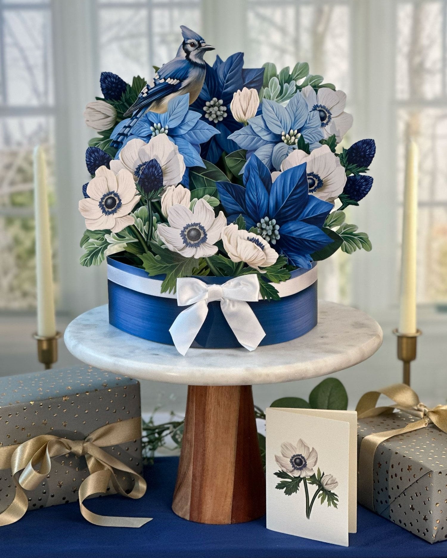 Blue Poinsettia Bouquet and Gifts